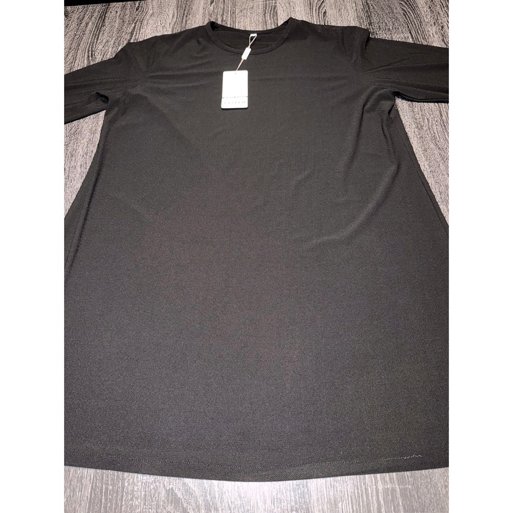 Nazeeh Black Long Sleeve Tunic Top Size 2 NWT Minimalist Quiet Luxury